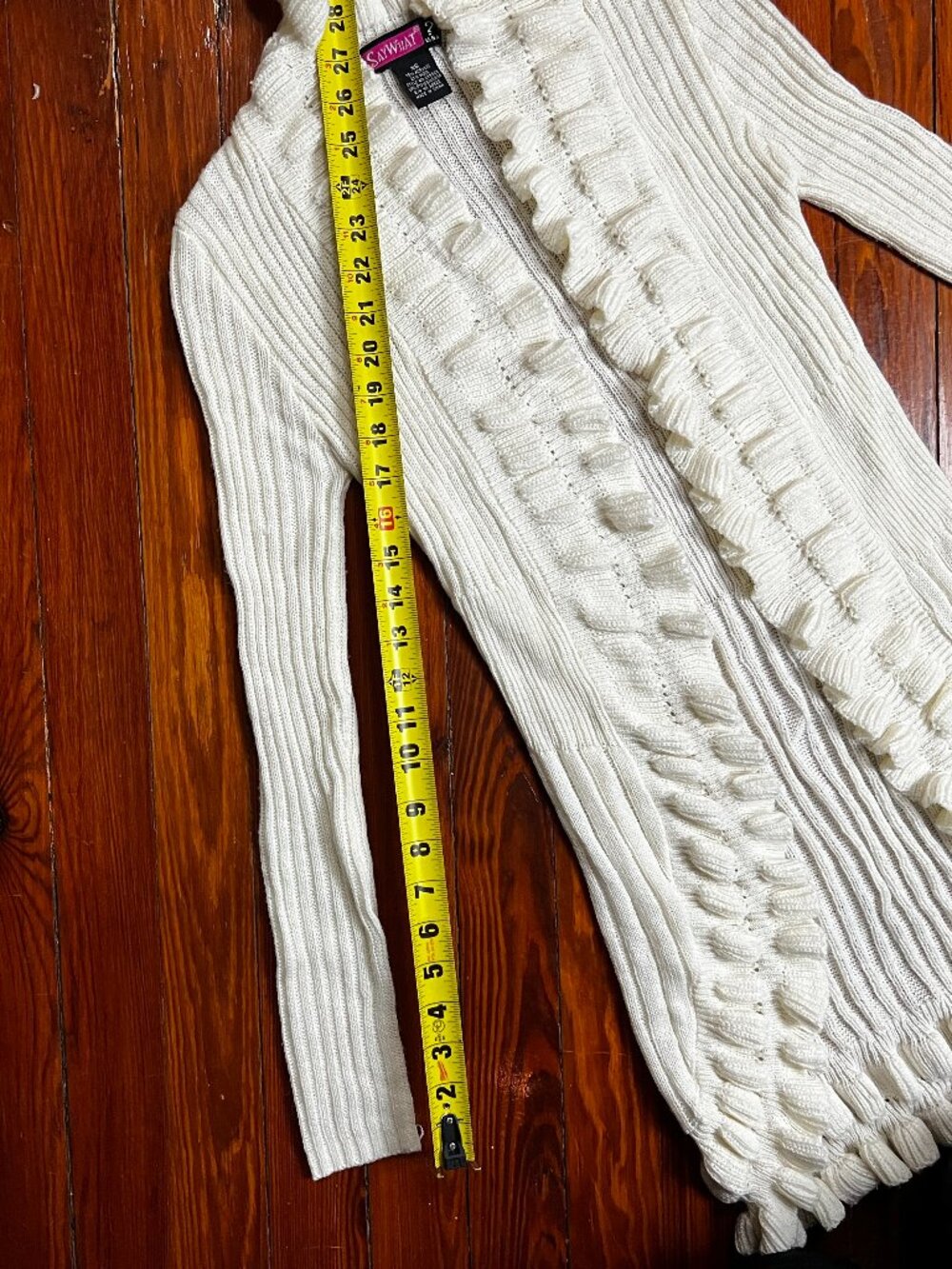 Ivory Ruffle Sweater Duster - Picture 10 of 13